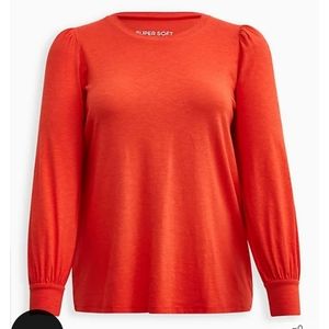 Torrid 4x long sleeve orange tee nwt